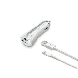 CellularLine avto polnilec iPhone MFI + USB, 1A bel