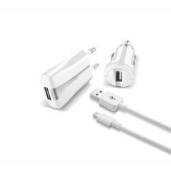 CellularLine Set polnilcev 3v1, Lightning, bel