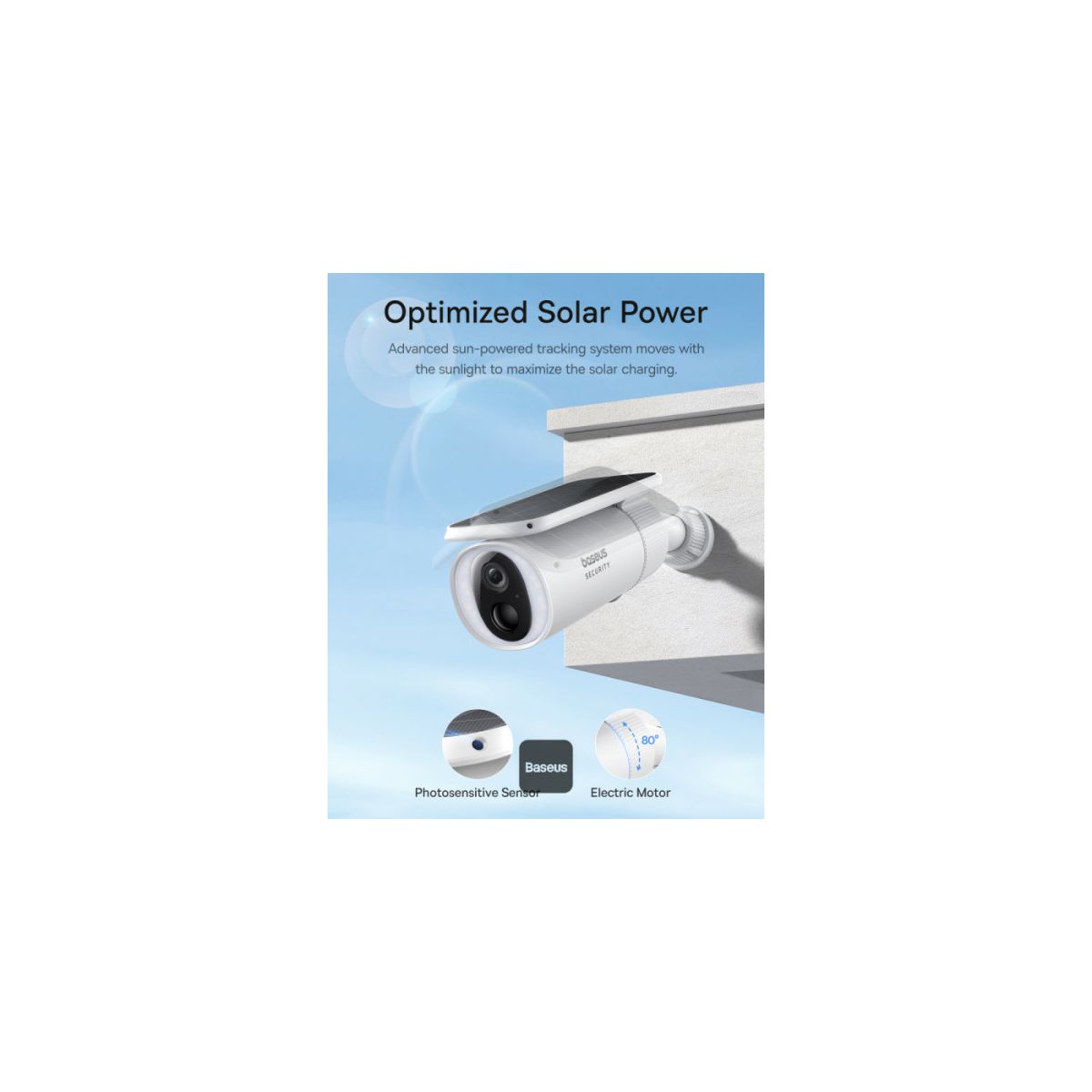 Baseus varnostna zunanja kamera S1, 2K, bela - slika 4