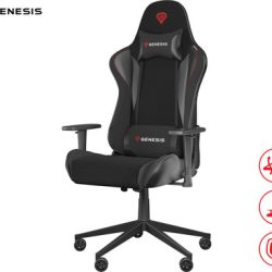 GENESIS NITRO 440 G2 Mesh gaming / pisarniški stol, ergonomski, nastavljiva višina / naklon, zibanje, 2x blazina, kolesa CareGLide™, tkanina SensiMesh™, črn