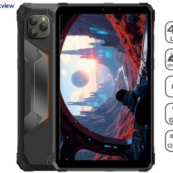 Blackview ACTIVE 5 robusten tablični računalnik, 8.68", 3v1 AI, 4G LTE, 8GB+128GB, IPS HD+, Android, 6600mAh, WIFI 5, Bluetooth, Dual SIM, GPS, stereo zvočniki, +dodatki, črn (Onyx Black)
