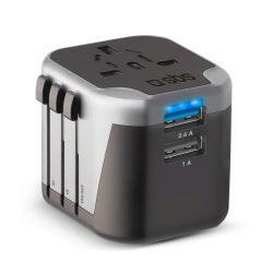 ADAPTER MEDNARODNI 2X USB 2.1 A EU/UK/USA/AUS